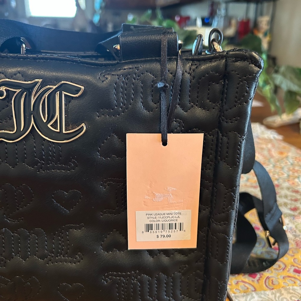 Juicy Couture Black Embossed Tote, NWT,W 11,H9 inches, no lower discount